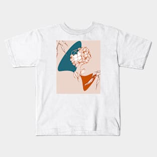 abstract art with line art Kids T-Shirt